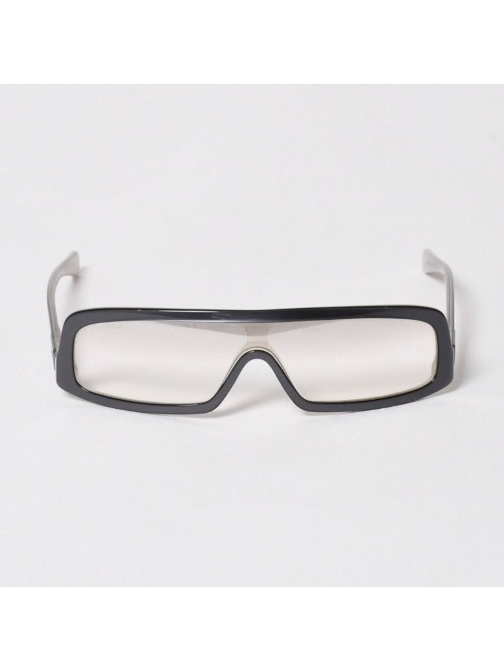 Chanel Shield Shape Sunglasses Acetate Gray Eyewear